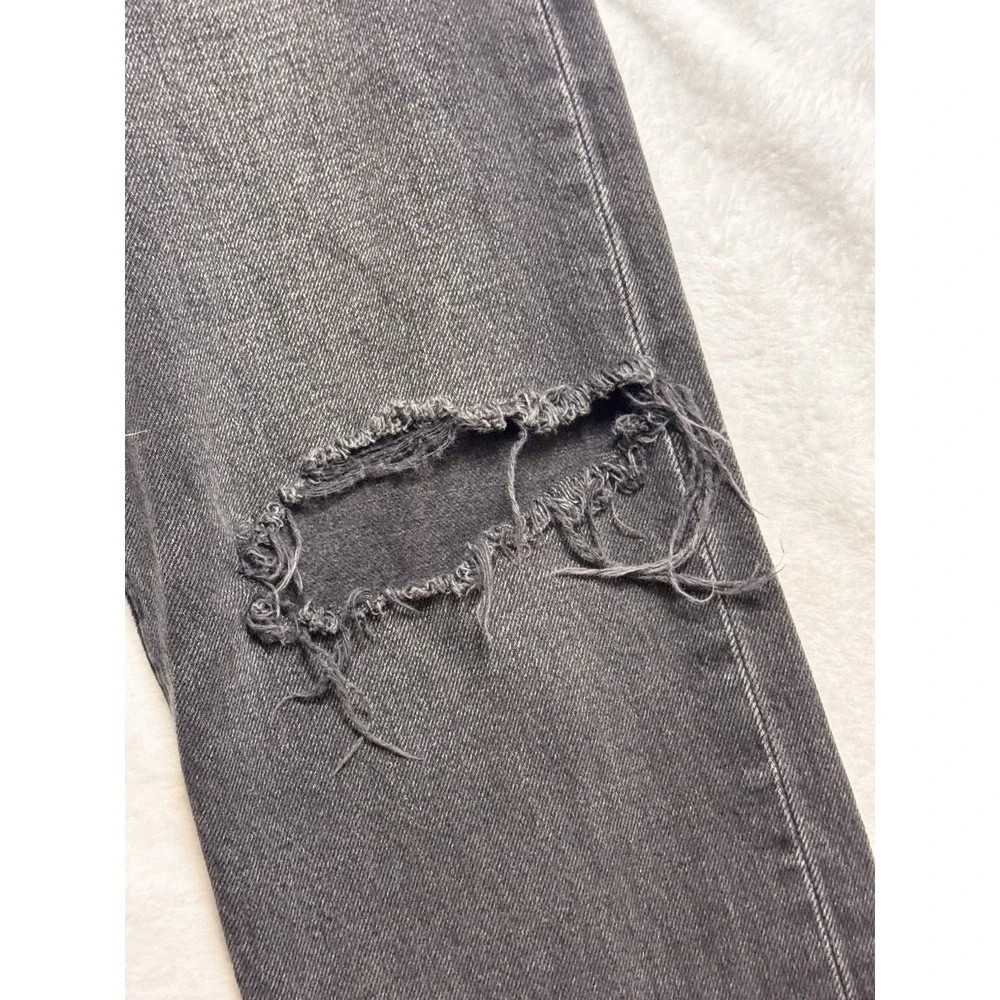 Levi's Women's Premium 501 S High Rise Distressed‎ Jeans Capital "E" Black Sz 30 - Picture 2 of 10